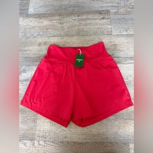 NEW HALARA Bright Red High-Waist Athletic Shorts